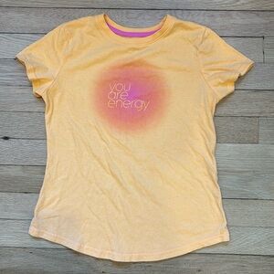 Quick-Dri Girls Sherbet T, “You Are Energy,” Cotton.  Size 10/12. Barely Worn.